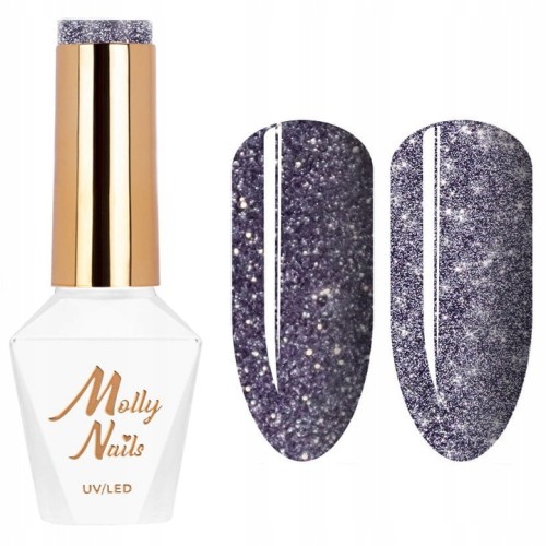 Molly Nails Flashing Lights Nr 568 Instant Crush HEMA/Di-HEMA Free Brokatowy lakier hybrydowy LED/UV Gel Polish 8g