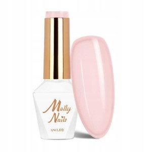 Molly Nails French Manicure Nr 137 Peach Pink Gel Polish HEMA/Di-HEMA Free Różowy lakier hybrydowy LED/UV 8g