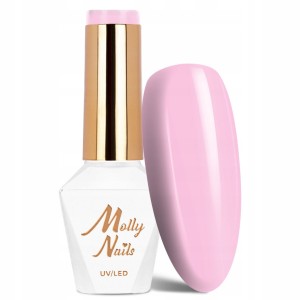 Molly Nails Glamour Women 2 Girlish Roses Gel Polish HEMA/Di-HEMA Free Różowy lakier hybrydowy LED/UV 8g