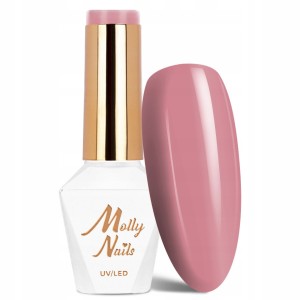Molly Nails Glamour Women 3 Powder Pink Dress Gel Polish HEMA/Di-HEMA Free Różowy lakier hybrydowy LED/UV 8g