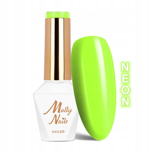 Molly Nails Neons 78 Neon Kiwi Gel Polish HEMA/Di-HEMA Free Zielony neonowy lakier hybrydowy LED/UV 8g