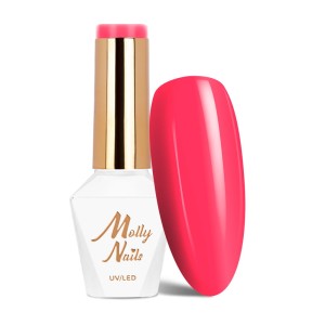 Molly Nails Power Flower 722 Pink Gerbera Gel Polish HEMA/Di-HEMA Free Różowy lakier hybrydowy LED/UV 8g