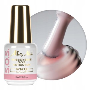 Molly Nails Pro Salon Rubber Base S.O.S. Antidotum Babydoll Elastyczna baza kauczukowa do paznokci i ozdób 15g