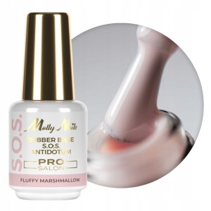 Molly Nails Pro Salon Rubber Base S.O.S. Antidotum Fluffy Marshmallow Elastyczna baza kauczukowa do paznokci i ozdób 15g