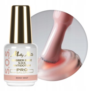 Molly Nails Pro Salon Rubber Base S.O.S. Antidotum Rosy Mist Elastyczna baza kauczukowa do paznokci i ozdób 15g