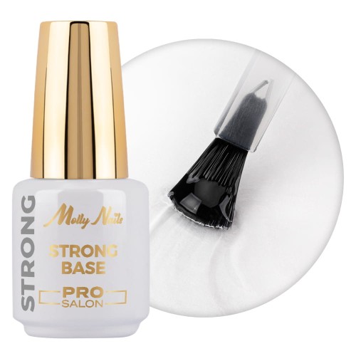 Molly Nails Pro Salon Strong Base Clear Twarda baza hybrydowa do paznokci HEMA/Di-HEMA Free 15g