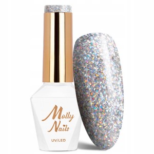 Molly Nails Queens Of Life Nr 31 Stardust HEMA/Di-HEMA Free Brokatowy lakier hybrydowy LED/UV Gel Polish 8g
