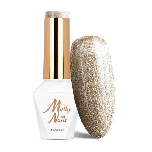 Molly Nails Queens Of Life Nr 37 My First Million HEMA/Di-HEMA Free Brokatowy lakier hybrydowy LED/UV Gel Polish 8g