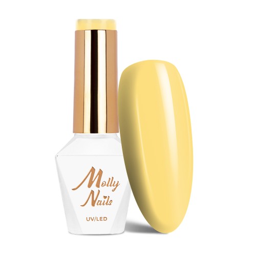 Molly Nails Rest & Relax 95 Holiday Gel Polish HEMA/Di-HEMA Free Żółty lakier hybrydowy LED/UV 8g