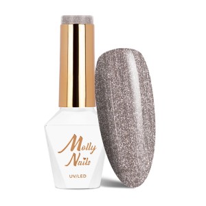 Molly Nails Story Time Nr 627 Let it Snow Gel Polish HEMA/Di-HEMA Free Srebrny lakier hybrydowy LED/UV 8g