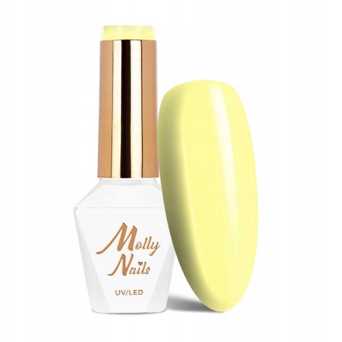 Molly Nails Yoghurt 125 Citrine Cake Gel Polish HEMA/Di-HEMA Free Żółty lakier hybrydowy LED/UV 8g