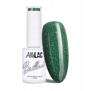 AlleLac Brillant Gel Polish Nr 132 Zielony brokatowy lakier hybrydowy do paznokci HEMA/Di-HEMA Free 5g