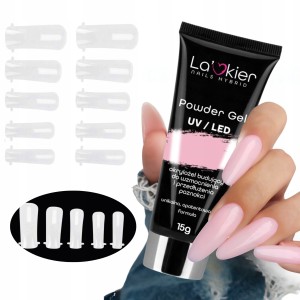 La’kier Zestaw do przedłużania paznokci - akrylożel 30g French Pink + formy Classic 100 sztuk