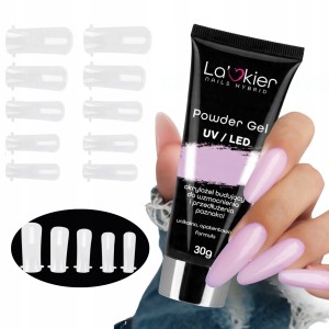 La’kier Zestaw do przedłużania paznokci - akrylożel 30g Wild Orchid + formy Classic 100 sztuk