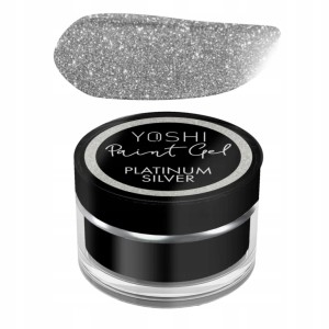 Yoshi Paint Gel Platinum Silver Brokatowy żel do zdobień paznokci srebrny 5g