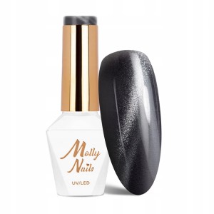 Molly Nails Cat Eye 217 Metallic Czarny magnetyczny lakier do paznokci z efektem kociego oka HEMA/Di-HEMA Free 6g