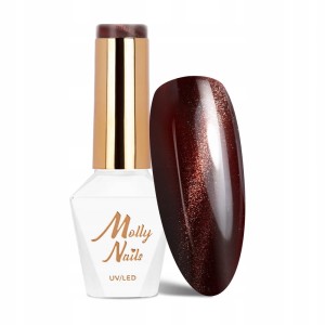 Molly Nails Cat Eye Reds 236 Red Czerwony magnetyczny lakier hybrydowy z efektem kociego oka Gel Polish LED/UV HEMA/Di-HEMA Free 8g
