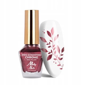 Molly Nails Pro Stamping Nr 10 Red Chrome Lakier do stempli blaszek wzorków czerwony 10ml