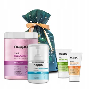 Silcare Nappa Świąteczny zestaw prezentowy do pielęgnacji stóp domowe SPA - sól + krem UREA 5% + maska + żel