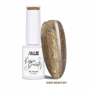 AlleLac Rosie Beauty Gel Polish Dark Gold Złoty lakier hybrydowy z brokatem LED/UV HEMA/Di-HEMA Free 6g