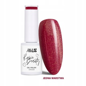 AlleLac Rosie Beauty Gel Polish Gift Czerwony lakier hybrydowy z brokatem LED/UV HEMA/Di-HEMA Free 6g