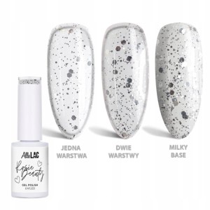 AlleLac Rosie Beauty Gel Polish Soft Transparentny lakier hybrydowy z płatkami brokatu w różnych rozmiarach LED/UV HEMA/Di-HEMA Free 6g