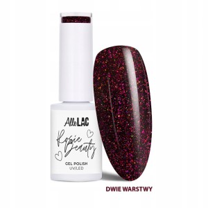 AlleLac Rosie Beauty Gel Polish Spark Czerwony lakier hybrydowy z brokatem LED/UV HEMA/Di-HEMA Free 6g