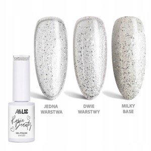 AlleLac Rosie Beauty Gel Polish Szron Srebrny lakier hybrydowy z brokatem LED/UV HEMA/Di-HEMA Free 6g