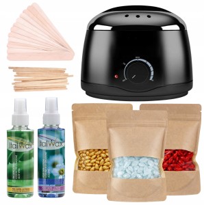 ItalWax Zestaw do depilacji - podgrzewacz Black 100W + 3x wosk twardy Limited Collection 100g + preparat przed i po depilacji + szpatułki