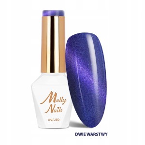Molly Nails Cat Eye Seduction Nr 241 Hypnotic Blue Gel Polish LED/UV HEMA/Di-HEMA Free Niebieski magnetyczny lakier hybrydowy z efektem kociego oka 8g