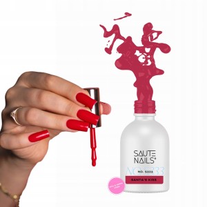 Saute Nails Sweet December S333 Santa’s Kiss Malinowy czerwony lakier hybrydowy do paznokci 8ml