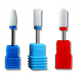 Zestaw 3x frez ceramiczny do manicure i pedicure stożek + walec + walec zaokrąglony
