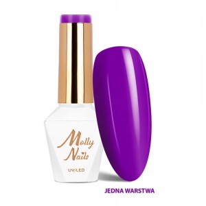 Molly Nails Lakier Hybrydowy Neonowy Fioletowy Głęboki 287 Ultra Plum 8g – kolekcja Vivid Vibes HEMA Free lato