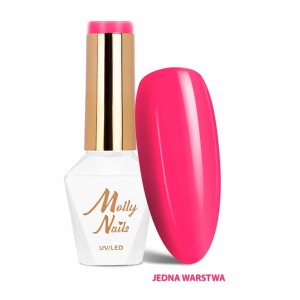 Molly Nails Lakier Hybrydowy Różowy Intensywny 297 Pink Pulse 8g – kolekcja Sorbet HEMA Free lato