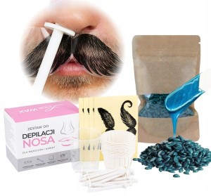 Zestaw 4w1 do depilacji nosa uszu twarzy i bikini dla mężczyzn + wosk twardy ItalWax 100g Pour Homme