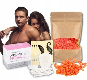 Zestaw 4w1 do depilacji nosa uszu twarzy i bikini dla kobiet + wosk twardy Xanitalia DOLL 100g Orange