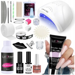 La’kier Duży zestaw do akrylożelu Powder Gel 30g + lampa + preparaty + akcesoria