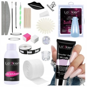 Zestaw budujący do akrylożelu La’kier Powder Gel 30ml + akcesoria