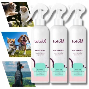 Totobi neutralizator zapachów zwierząt naturalny bez alkoholu bez SLS hipoalergiczny 3 x 300 ml
