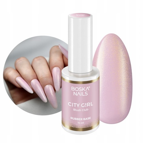 Boska Nails baza kauczukowa z drobinką City Girl Blush Club 10ml