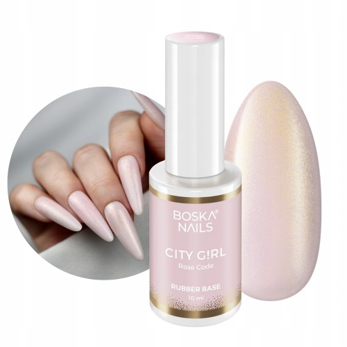 Boska Nails baza kauczukowa z drobinką City Girl Rose Code 10ml