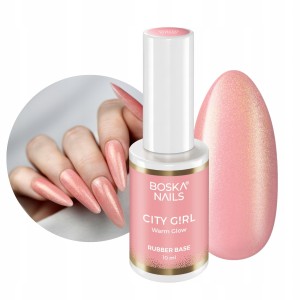 Boska Nails baza kauczukowa z drobinką City Girl Warm Glow 10ml