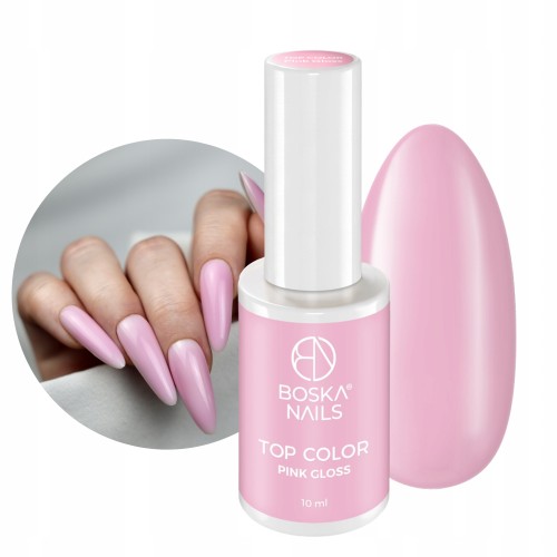 Boska Nails Top Hybrydowy No Wipe Cover Pink Gloss 10ml