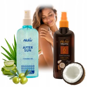 MadiS Zestaw Do Opalania Olejek Kokosowy SPF6 Żel Chłodzący 2szt