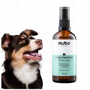 Mubo Chlorhexidine Dental Spray Naturalna Pasta do Zębów z Chlorheksydyną dla Psa bez Szczotkowania 100 ml