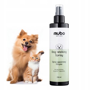 Mubo Dog Walking Spray Naturalny Spray Spacerowy dla Psa z 6 Olejkami Eterycznymi Ochrona przed Kleszczami i Pchłami 250 ml