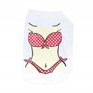 Ubranko dla Psa Koszulka Bikini w Kropeczki Bawełna Biała Rozmiar XL