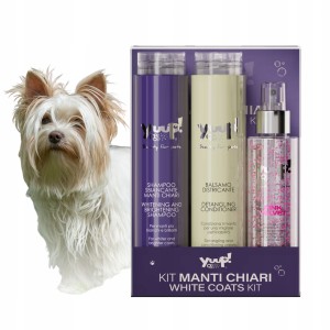 Yuup! White Coats Set Zestaw do Pielęgnacji Białej i Jasnej Sierści Psa i Kota Szampon + Odżywka + Serum Pink Velvet Maltańczyk Bichon 3 szt.