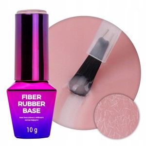 Molly Nails Wzmacniająca Baza Kauczukowa Hybrydowa 2w1 Z Włóknami Fiber Base Nutty Nut 10g