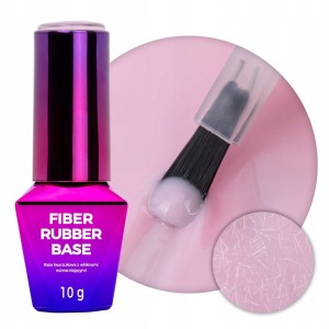 Molly Nails Wzmacniająca Baza Kauczukowa Hybrydowa Z Włóknami Fiber Base Angel Pink 10g